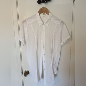 Helmut Lang (Colovos-era) whisper-soft cotton jersey & voile short-sleeved top